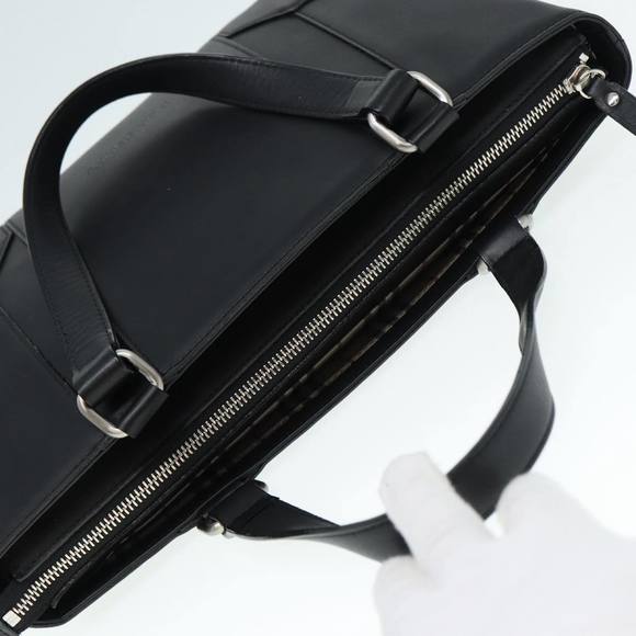 BURBERRY Hand Bag Leather Black Silver Auth bs17557 - Picture 6 of 16